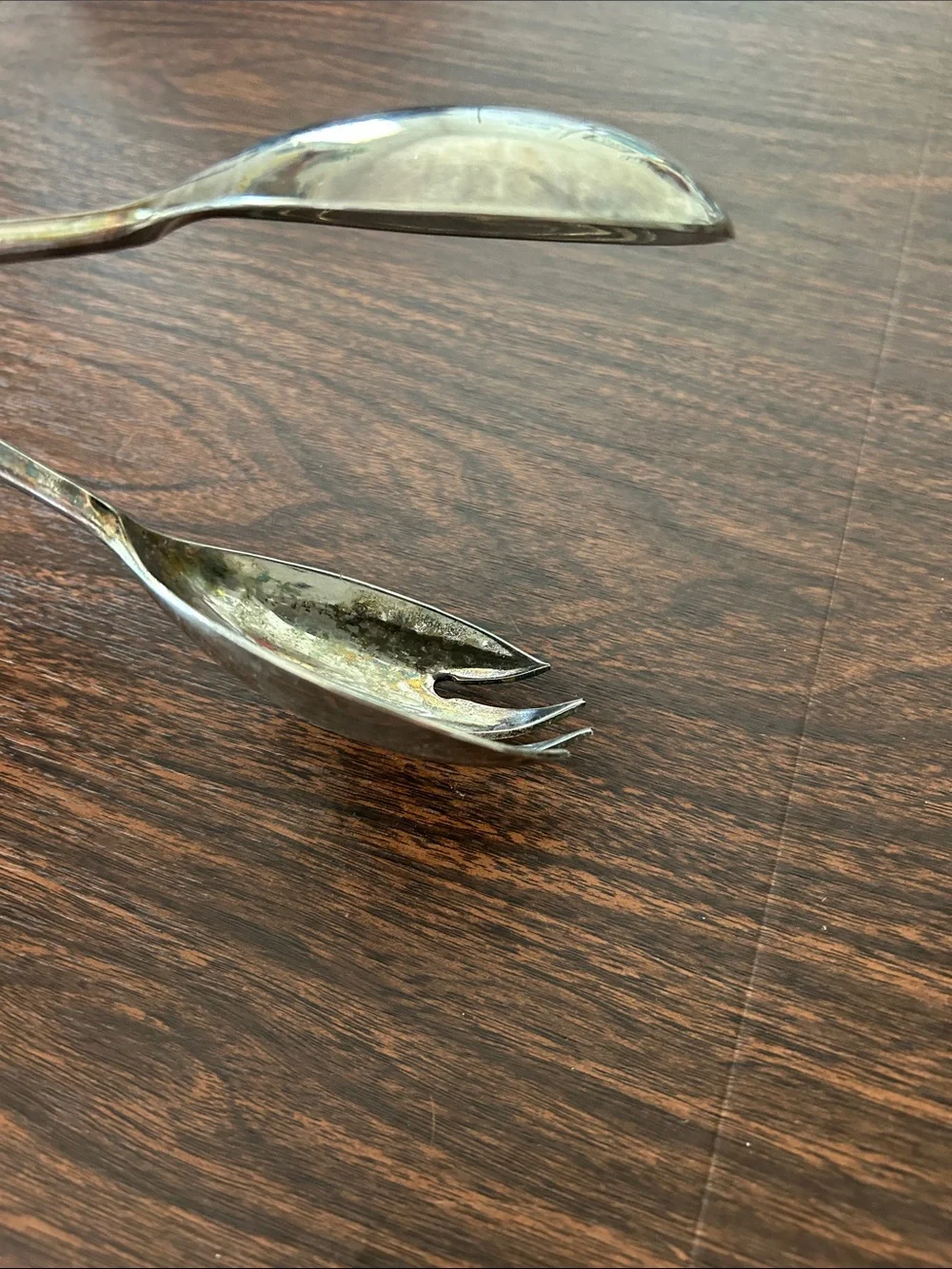 Vintage Hong Kong Hinged Silverplate Salad Tongs